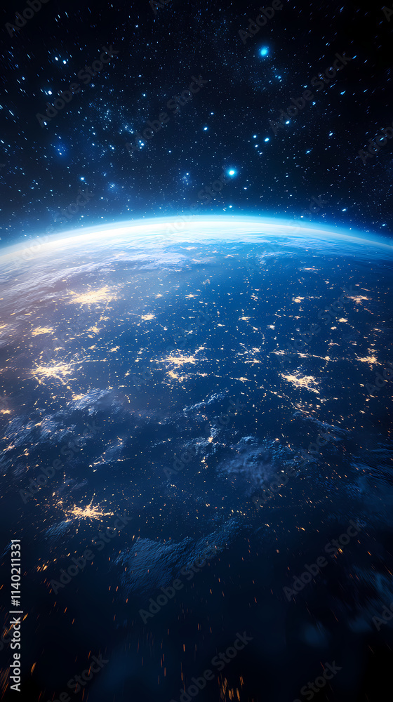 In the sky, an airplane is flying over the earth. In the sky, an airplane is flying over the earth.