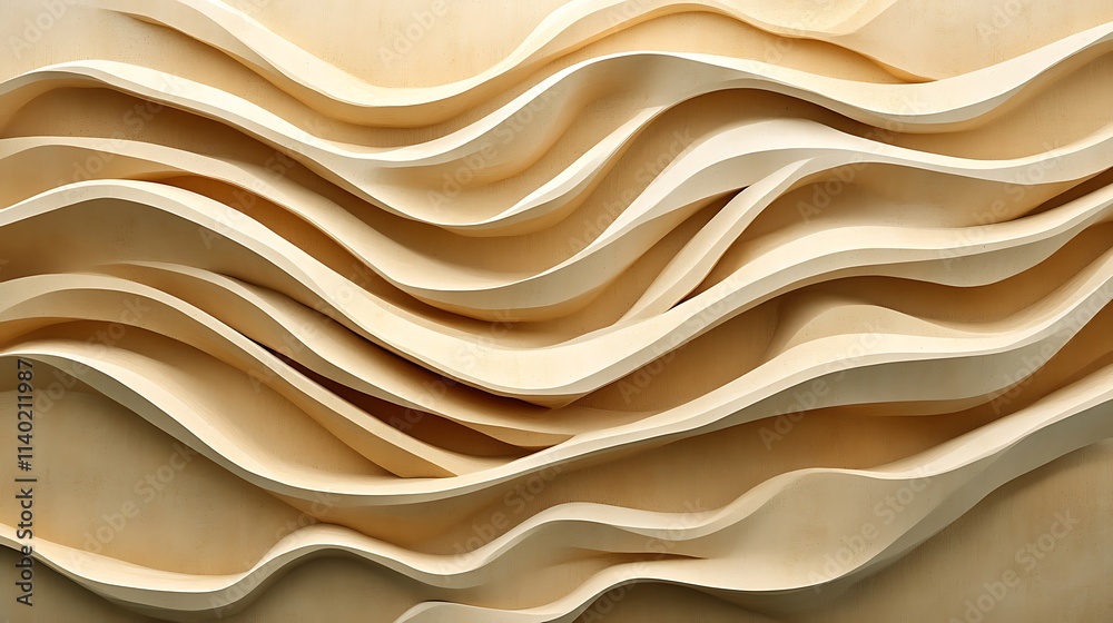 Obraz premium Calming Rhythms Illustration Featuring Soft Waves and Harmonious Abstract Patterns