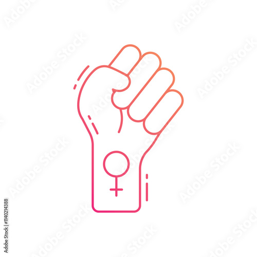 Girl power vector icon