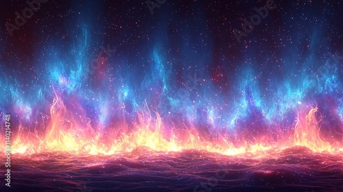 Captivating Ethereal Flames A Mesmerizing Blue and Purple Fire Background