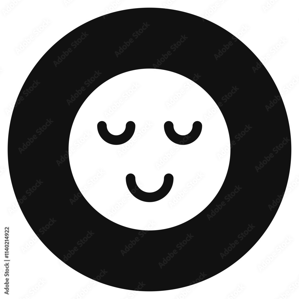 Editable calm, zen, relaxed face vector icon. Part of a big icon set family. Perfect for web and app interfaces, presentations, infographics, etc Editable calm, zen, relaxed face vector icon. Part of a big icon set family. Perfect for web and app interfaces, presentations, infographics, etc
