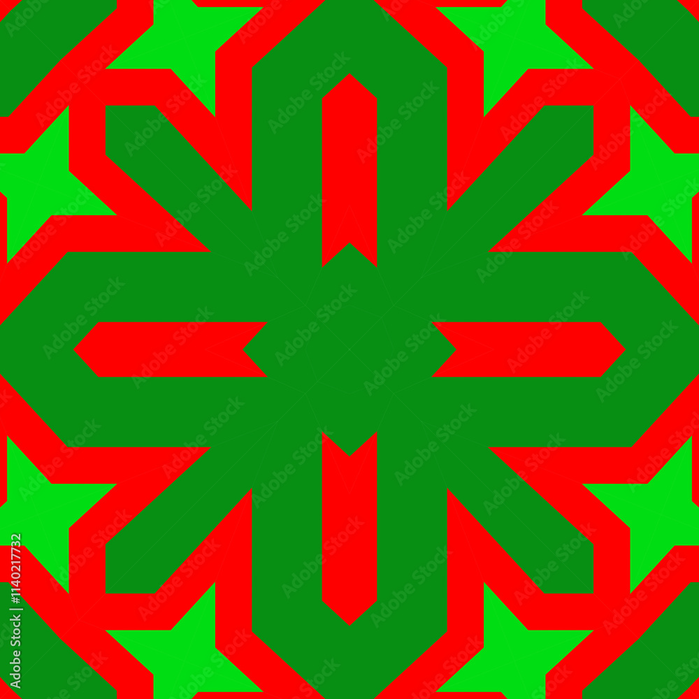 Seamless square pattern red and green. Christmas pattern green and red. Merry Christmas. Happy New Year.