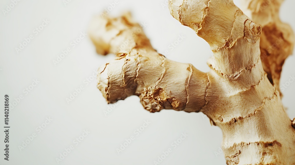 A fresh ginger root on white background A fresh ginger root on white background