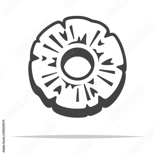 Round pineapple slice icon transparent vector isolated