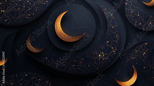 Eid Mubarak Islamic Greeting Card Background Vector Illustration

 photo