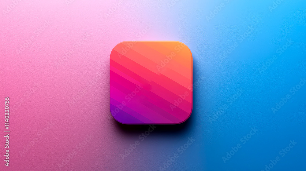 Colorful app icon on gradient background. Colorful app icon on gradient background.