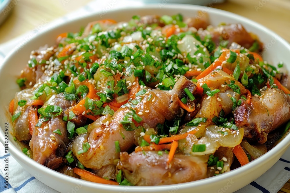Korean dish Cold braised pork trotters salad Korean dish Cold braised pork trotters salad