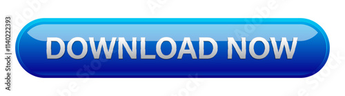 3d vector download now blue button