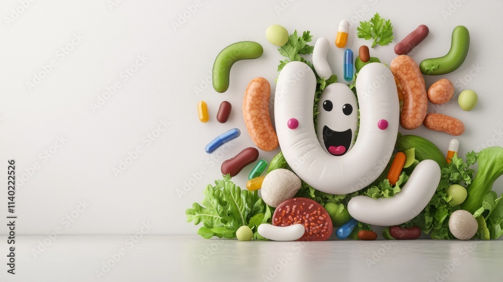 Friendly bacteria, probiotics aiding digestion, human health improvement Friendly bacteria, probiotics aiding digestion, human health improvement