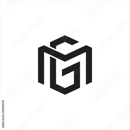 Letter Mg polygonal shape modern unique logo idea