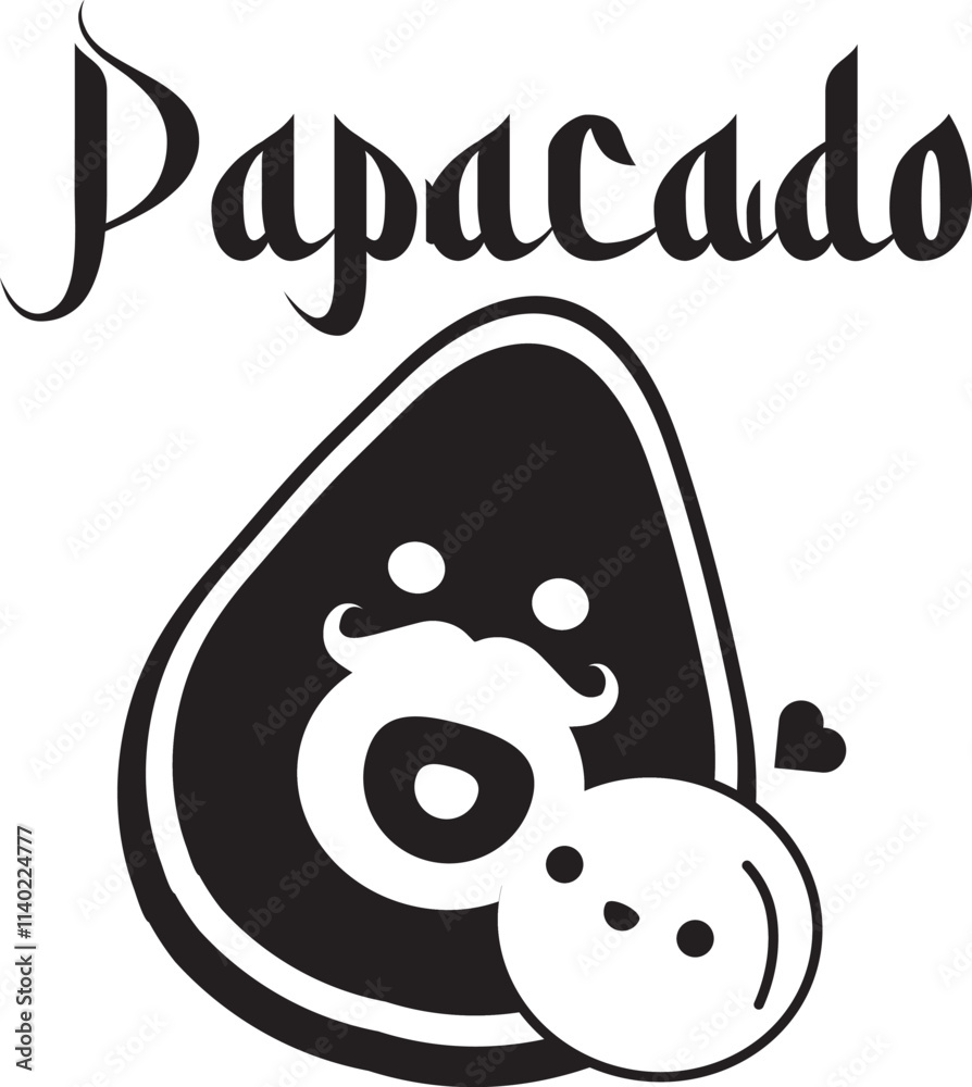 Papacado text vector Design, Graphic and illustration Papacado text vector Design, Graphic and illustration