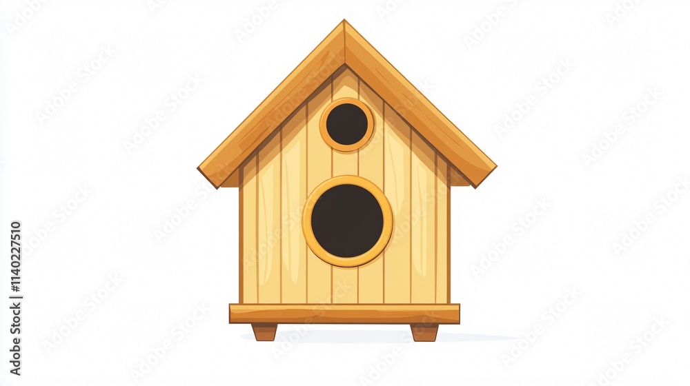 Detailed Wooden Birdhouse Vector Illustration for Design Projects Detailed Wooden Birdhouse Vector Illustration for Design Projects