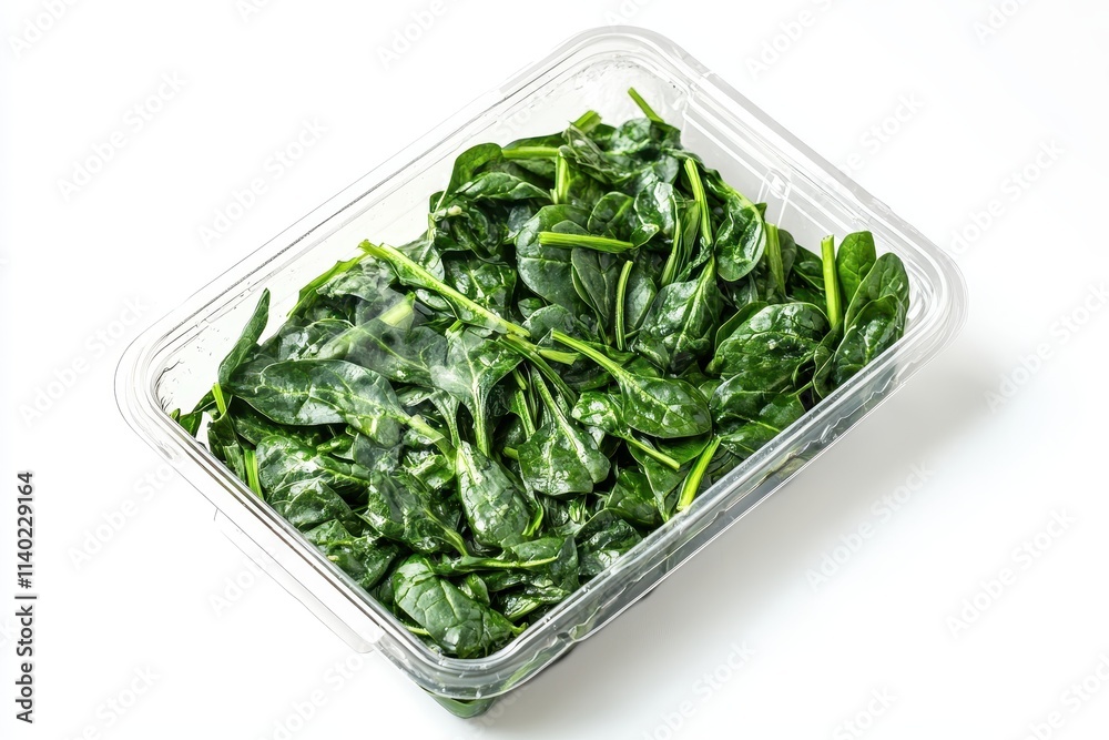 Korean spinach side dish in a plastic container featuring blanched spinach tossed with soy sauce garlic and sesame oil Korean spinach side dish in a plastic container featuring blanched spinach tossed with soy sauce garlic and sesame oil