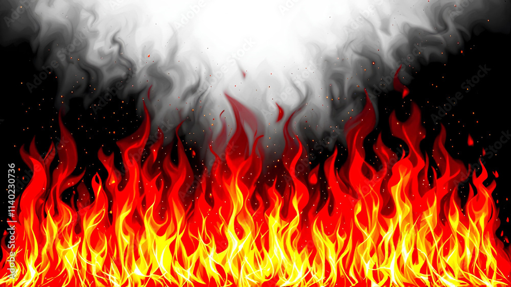realistic 3D fire with vibrant flames,Abstract flames of a fire with ...