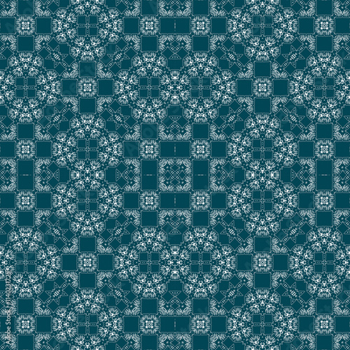 Wallpaper Mural Christmas seamless pattern. Christmas background blue. Snowflake pattern. Happy New Year Torontodigital.ca