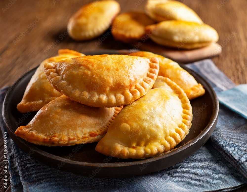 Fresh baked Empanadillas, small filling pies. Generated image Fresh baked Empanadillas, small filling pies. Generated image