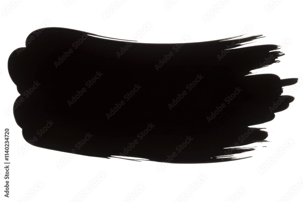 Fototapeta premium Abstract black brush strokes on transparent background. showcasing modern art and texture concepts in minimalistic design.