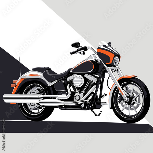 motorcycle cruiser vector for design needs 