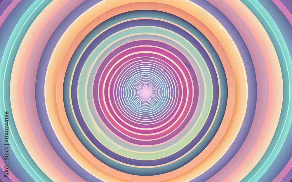 A circular grid, glowing with concentric designs in radiant pastel gradients A circular grid, glowing with concentric designs in radiant pastel gradients