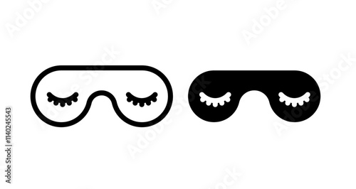 Eye mask Icon collection in filled and stroke style.