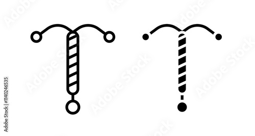 Intrauterine device Icon collection in filled and stroke style.