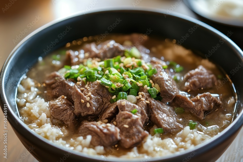 Spicy Korean dish made by simmering beef in broth Spicy Korean dish made by simmering beef in broth