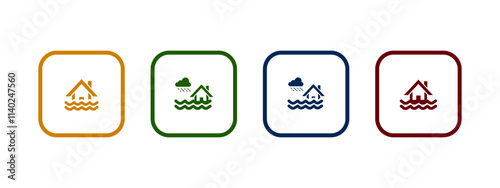 flood icon vector illustration. flood icon in different color design.