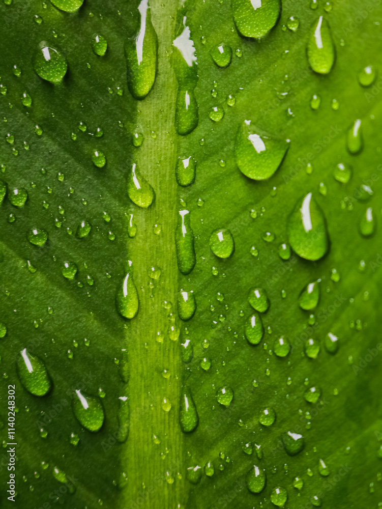 Close up raindrops on leaves Close up raindrops on leaves