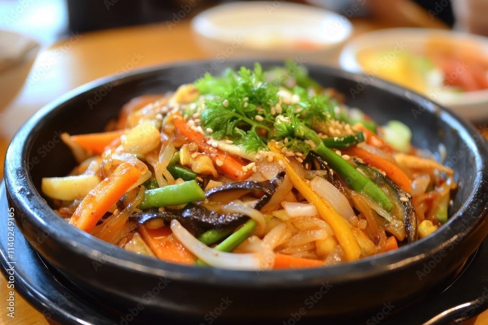 Tasty Korean stir fried vegetables japchae Tasty Korean stir fried vegetables japchae