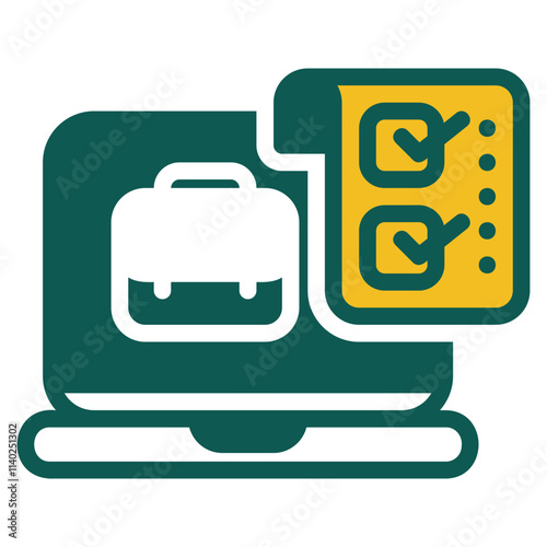 Job seeker green and yellow color glyph style