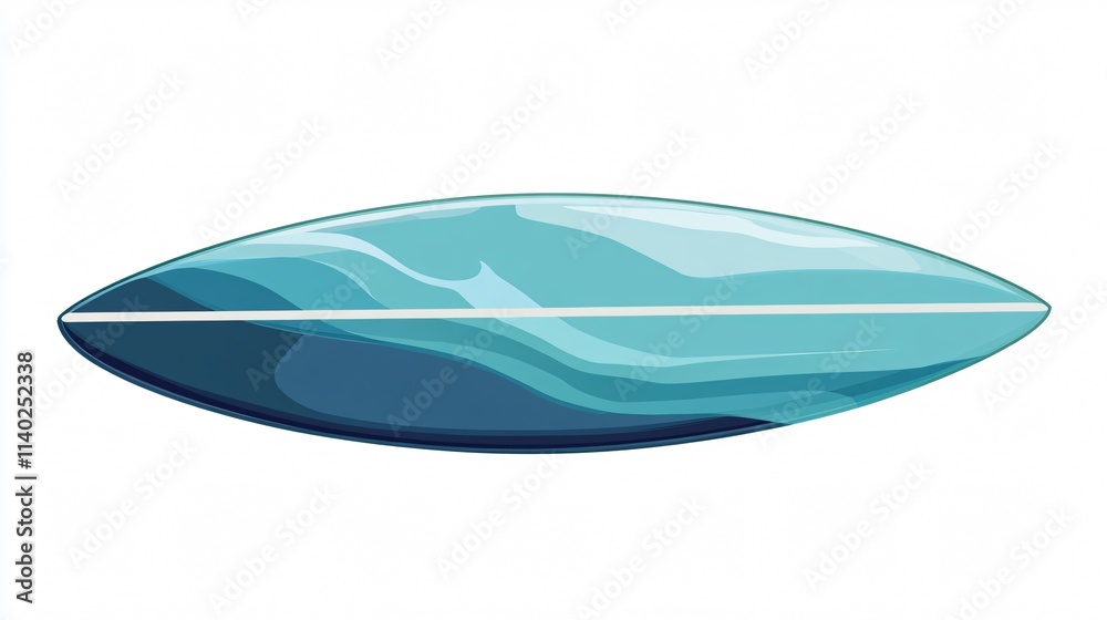 Surfboard Vector Isolated Design Illustration - Single Surfboard Vector Isolated Design Illustration - Single
