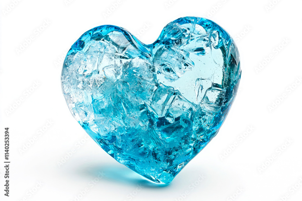ice heart isolated on white background ice heart isolated on white background