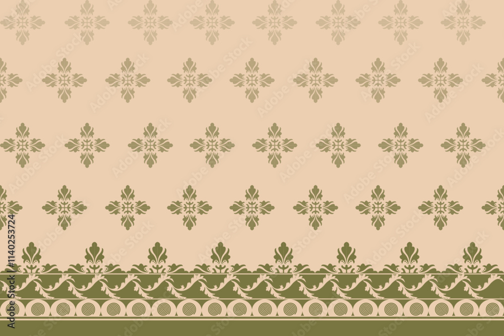 Damask seamless patterns feature intricate, symmetrical motifs inspired by floral or ornamental designs. Often elegant and timeless, they are ideal for sarong, clothing, wallpaper, print, decorated. Damask seamless patterns feature intricate, symmetrical motifs inspired by floral or ornamental designs. Often elegant and timeless, they are ideal for sarong, clothing, wallpaper, print, decorated.