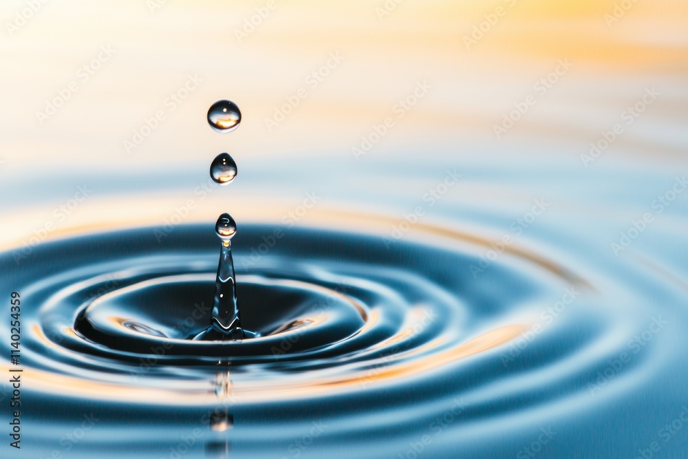 Water droplet's graceful dance, creating mesmerizing ripples. Pure serenity Water droplet's graceful dance, creating mesmerizing ripples. Pure serenity