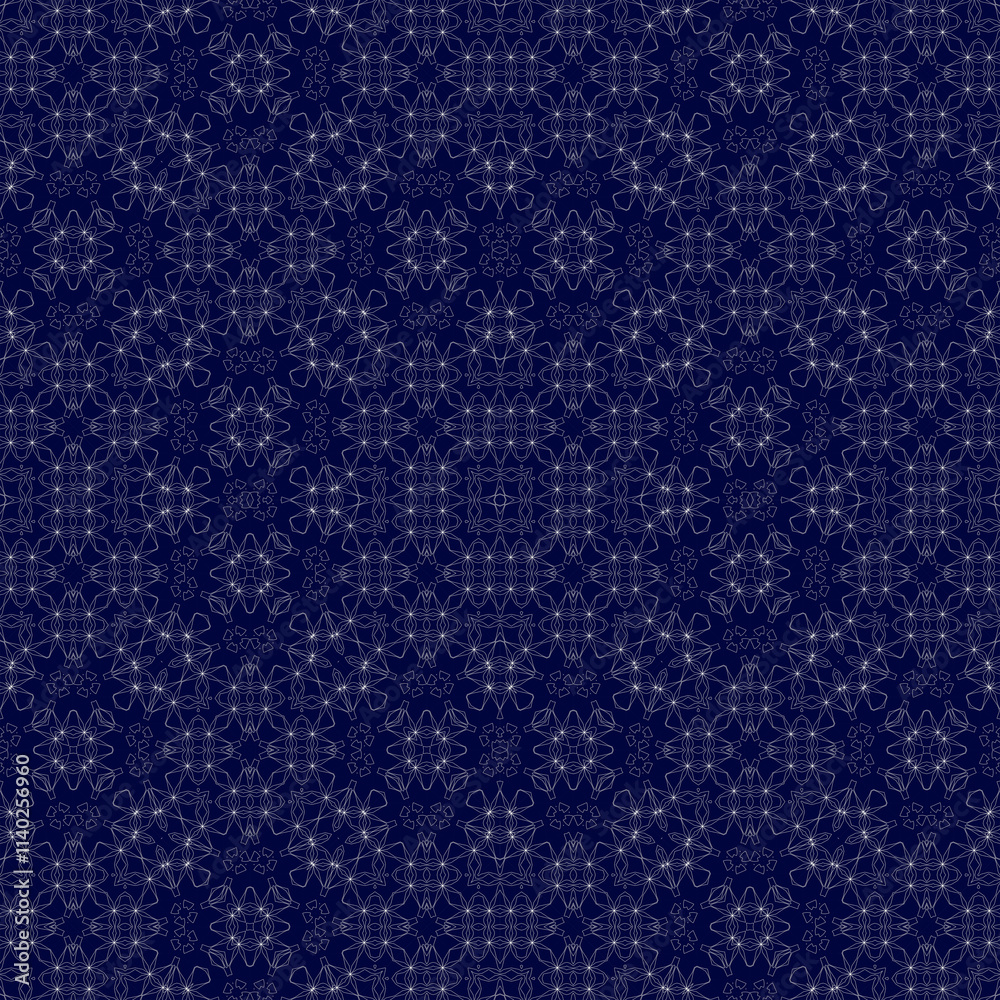 Christmas seamless pattern. Christmas background blue. Snowflake pattern. Happy New Year