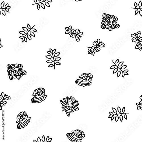 ayurvedic herbs medicine health vector seamless pattern thin line illustration