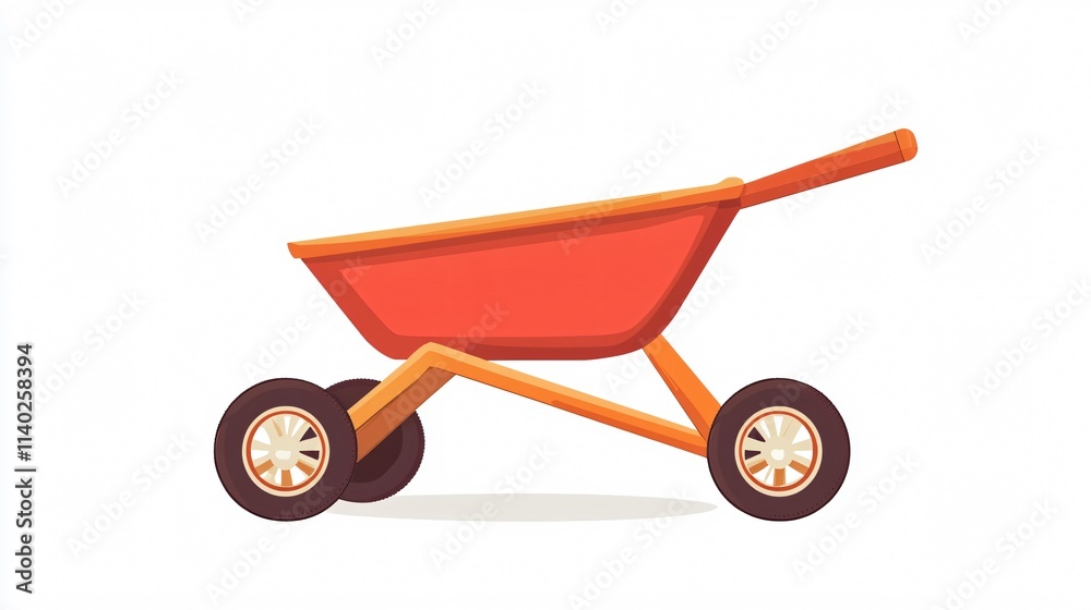 Professional Wheelbarrow Vector Isolated Illustration, 2D Single Design Professional Wheelbarrow Vector Isolated Illustration, 2D Single Design