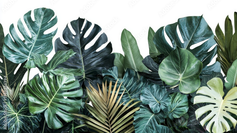 Obraz premium Lush Tropical Foliage Border Design Element