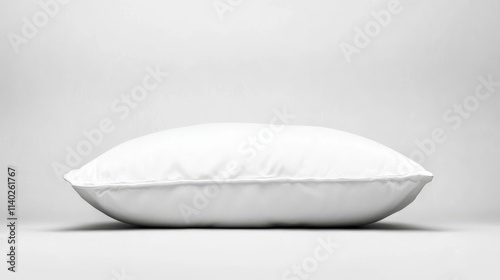 Pristine White Pillow on Plain Background Studio Shot