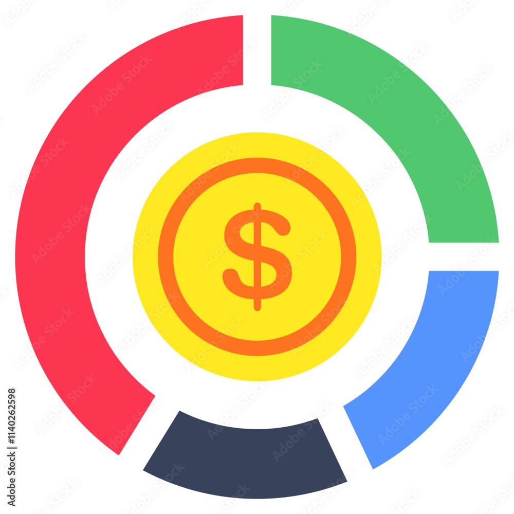 Fototapeta premium An icon design of pie graph
