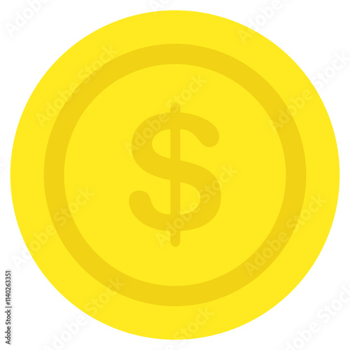 A flat design icon of dollar