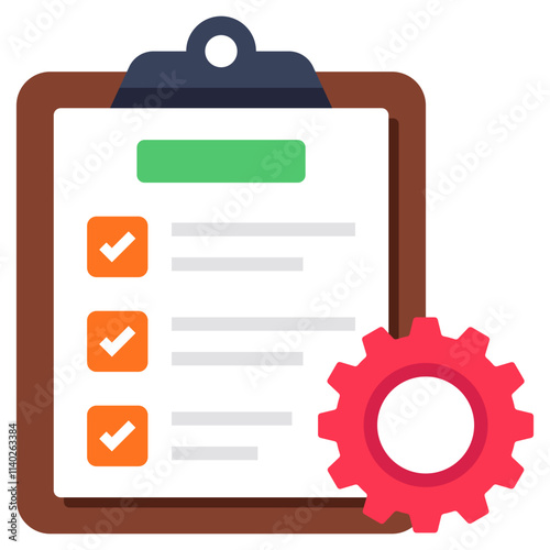 A colored design icon of checklist