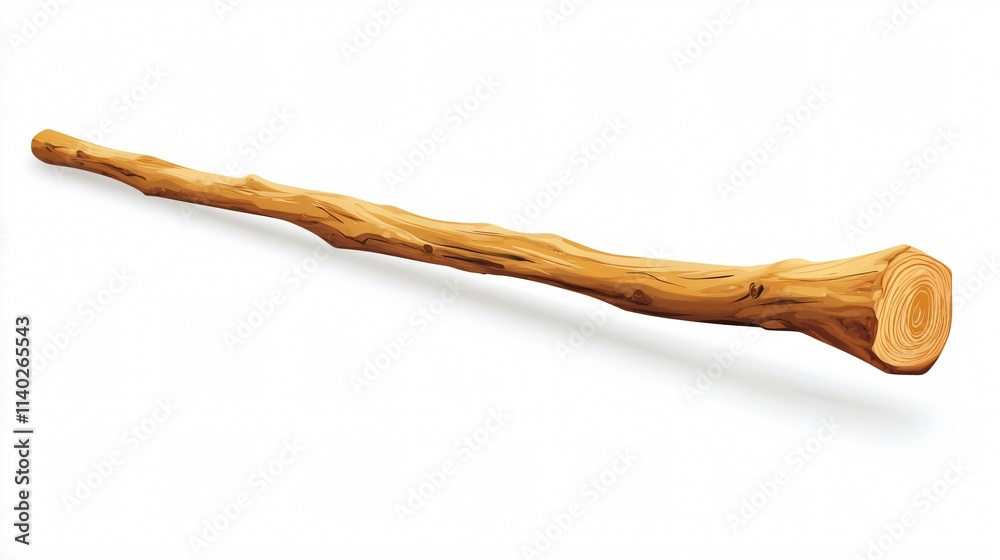 Wooden Stick Rod Vector Isolated Illustration One Sing Wooden Stick Rod Vector Isolated Illustration One Sing