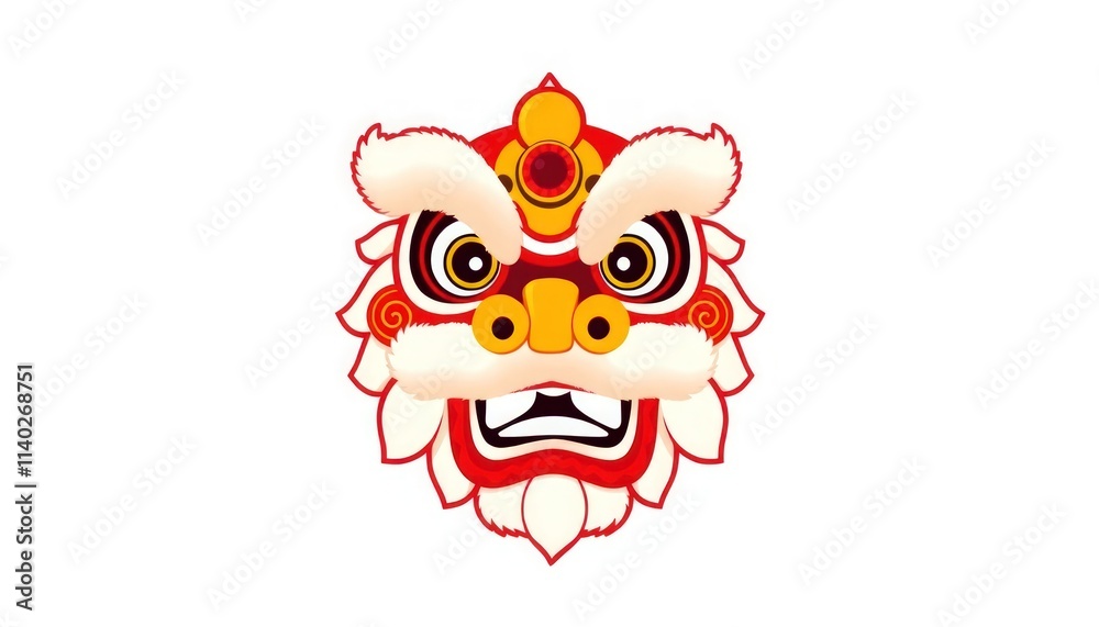Fototapeta premium Lion Dance Head Mascot Chinese New Year