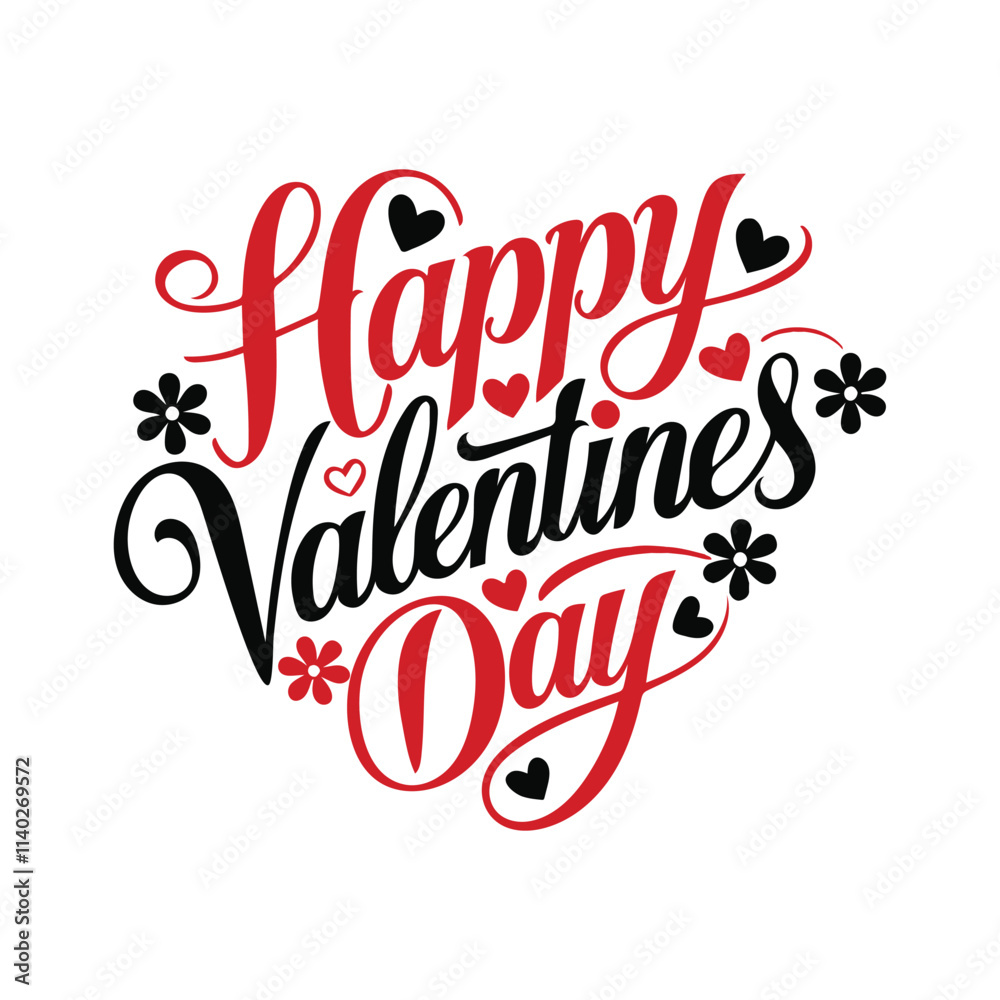 Obraz premium Happy Valentines Day Typography Banner Design