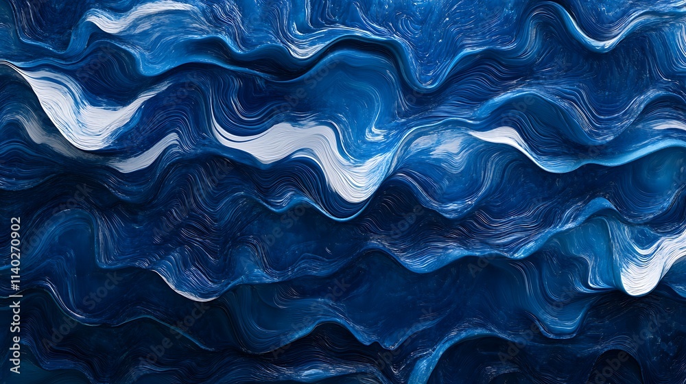 Obraz premium Calming Rhythms Illustration Featuring Soft Waves and Harmonious Abstract Patterns