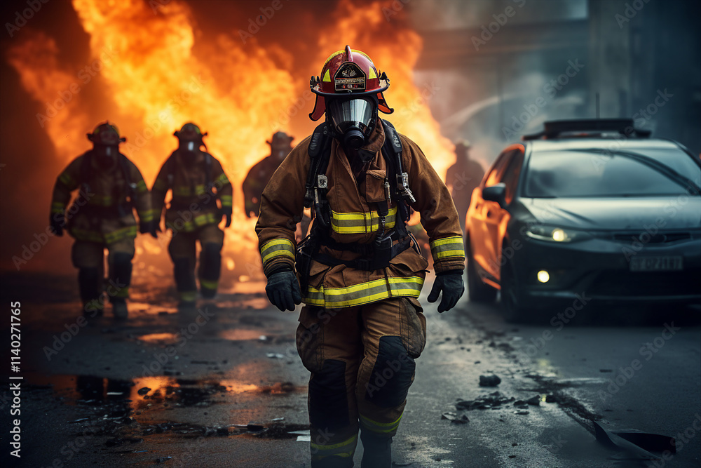 AI generated image of man after car accident in the city AI generated image of man after car accident in the city