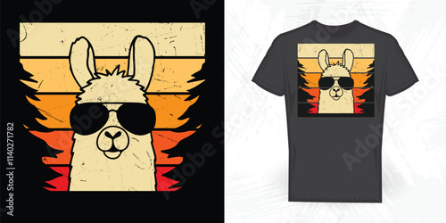 Funny Alpaca Vintage Llama T-shirt Design