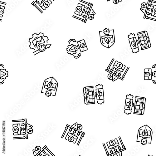 modern business innovation vector seamless pattern thin line illustration