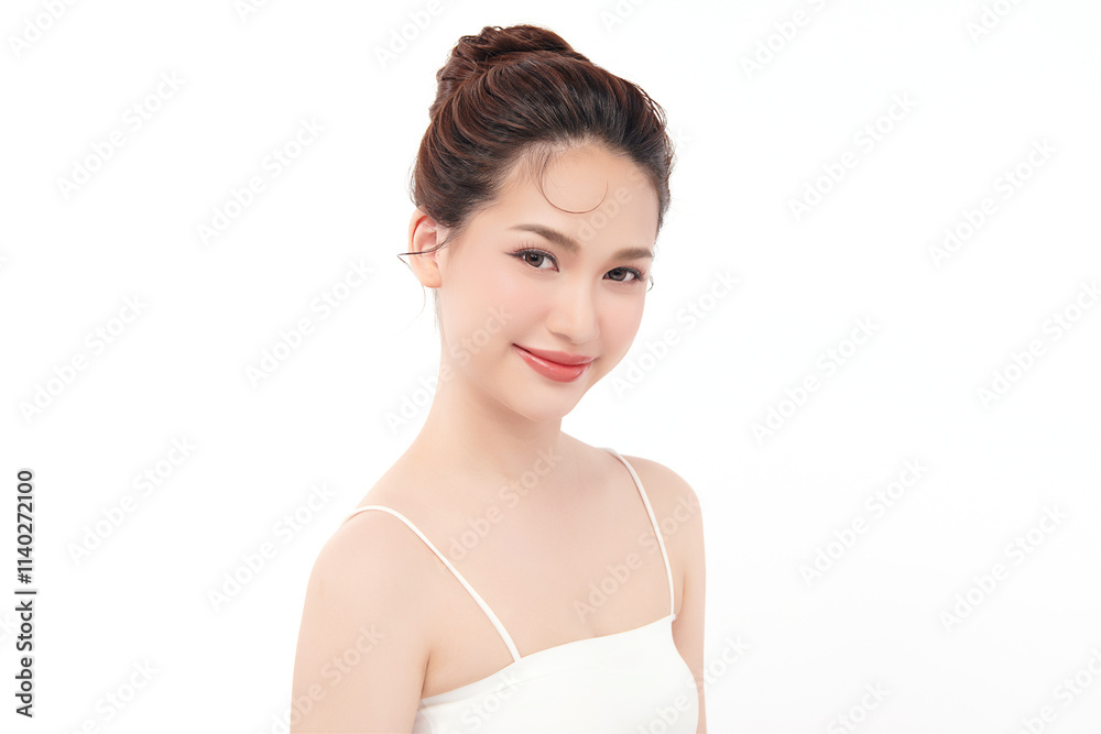 Beautiful young asian woman with clean fresh skin on white background, Face care, Facial treatment, Cosmetology, beauty and spa, Asian women portrait. Beautiful young asian woman with clean fresh skin on white background, Face care, Facial treatment, Cosmetology, beauty and spa, Asian women portrait.